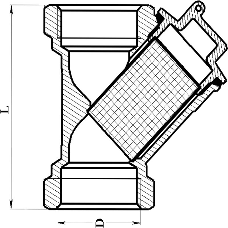 Фильтр сетчатый латунный DN 50 PN 16 газовый муфтовый PR-2