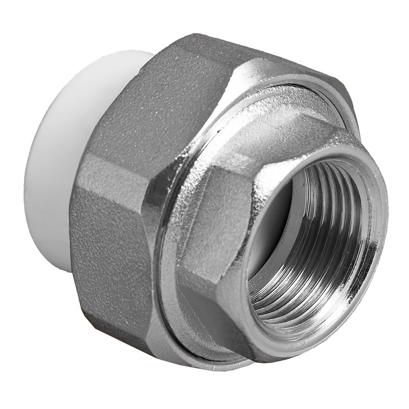 Муфта комбинированная ПП 25-3/4'' PN 25 разъёмная с внутренней резьбой белая VALFEX -1