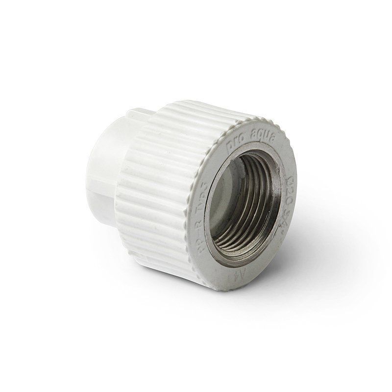 Муфта комбинированная ПП 20-1/2'' PN 25 с внутренней резьбой белая Pro Aqua PA22008P-1
