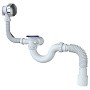 Сифон для ванны Unicorn S103 40х50 гибкий отвод 1 1/2'' х40 чаша из нержавеющей стали круглый перелив