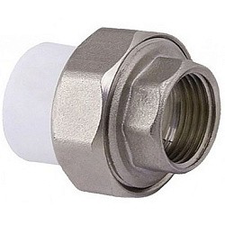 Акция! Муфта комбинированная ПП 32-1/2'' PN 25 разъёмная с внутренней резьбой белая PlasticPro  (251240406) со склада Проконсим в Ярославле