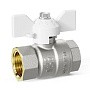 Кран латунный шаровой LD Pride 47.300 DN 15 PN 40 никелированный муфта-муфта бабочка белая купить в Ярославле | "Проконсим"