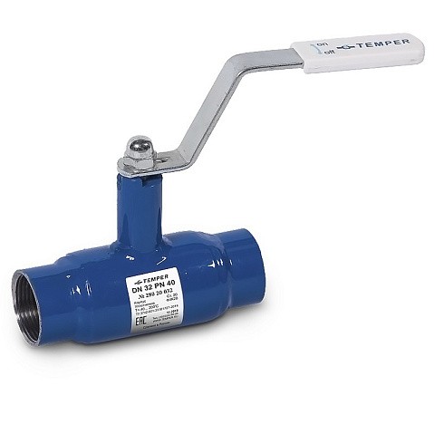 Кран стальной шаровой DN 15-10 PN40 100мм муфта-муфта с ручкой Temper купить в Ярославле | "Проконсим"