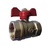 Краны латунные шаровые 11Б27п1 DN 20-32 PN 16 однотипные бабочка муфта-муфта купить в Ярославле | "Проконсим"