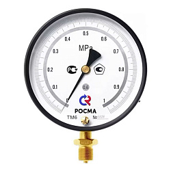 картинка Манометр Росма ТМ-610 РМТИ.00 точных измерений, 150мм, 0-40кгс/см2, резьба M20x1,5 радиальный, кл.т. 0.6 интернет-магазин оптовых поставок Проконсим являющийся официальным дистрибьютором в России 