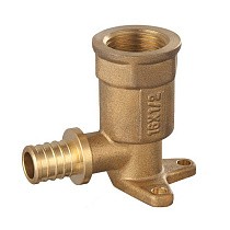 Угольники установочные латунные для PEX труб DN 16-25 PN 16 под надвижную гильзу с внутренней резьбой PLP купить в Ярославле | "Проконсим"