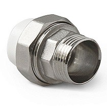 Муфты ПП DN 20-75 PN 25 комбинированные разъёмные с наружной резьбой белые Pro Aqua купить в Ярославле | "Проконсим"