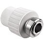 Муфта комбинированная ПП 20-1/2'' PN 25 с накидной гайкой белая РТП 10696