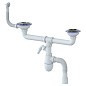 сифон для двойной мойки Unicorn В731VР, 40х50 гибкий отвод, 3 1/2'' х40 с отводом для стиральной машины, круглый перелив купить в Ярославле | "Проконсим"