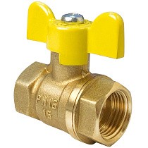 Краны латунные шаровые газовые 11Б27фтМ DN 15-32 PN 40 бабочка муфта-муфта Valfex.277.LB3 купить в Ярославле | "Проконсим"