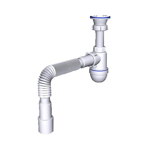 Сифон для умывальника-мойки бутылочный АНИ C0115 1 1/2 с гибкой трубой 40/50 купить в Ярославле | "Проконсим"