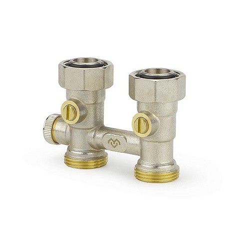 Узелы нижнего подключения VARMEGA VM138 DN20 прямой однотрубный 3/4''x3/4'' евроконус, с байпасом муфта-штуцер купить в Ярославле | "Проконсим"