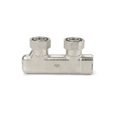 Узелы нижнего подключения VARMEGA VM139 DN20 угловой двухтрубный 3/4''x3/4'' евроконус, перекрёстный муфта-штуцер купить в Ярославле | "Проконсим"