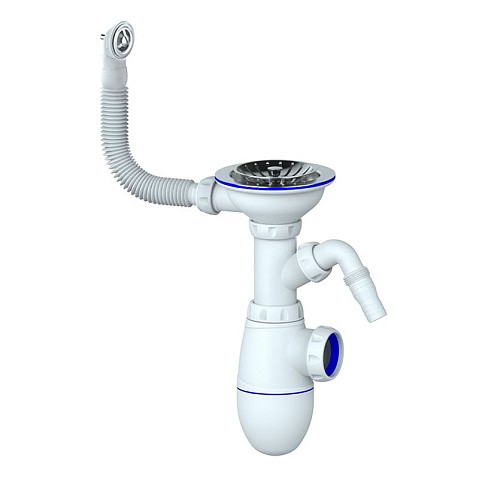 Сифон для мойки Unicorn В431VP, без отвода, 3 1/2'' х40 с отводом для стиральной машины, круглый перелив купить в Ярославле | "Проконсим"