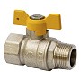 Кран латунный шаровой газовый MVI BV.814 DN 15 PN 25 никелированный полнопроходной муфта-штуцер бабочка купить в Ярославле | "Проконсим"