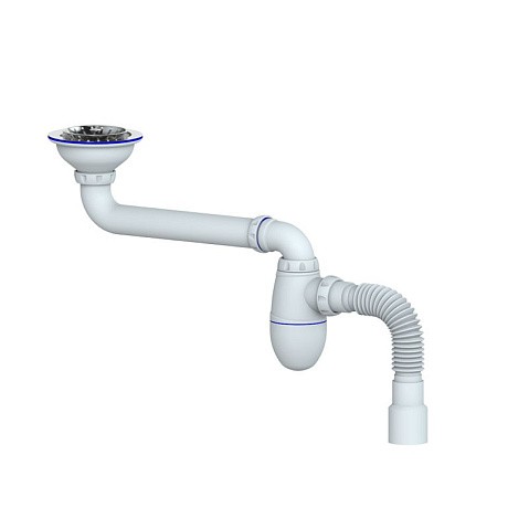 Сифон для умывальника Unicorn ВС21, 40х50 гибкий отвод, 3 1/2'' х40 чаша из нержавеющей стали купить в Ярославле | "Проконсим"