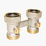 Узел нижнего подключения Vekotrim DN 15 PN 10 прямой двухтрубный 20-3/4'' c накидной гайкой, муфта