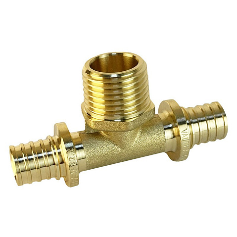 Тройник латунный для PEX труб 16-1/2''-16 PN 16 S-2,2мм под надвижную гильзу Valfex VF.433.AF купить в Ярославле | "Проконсим"