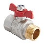 Кран латунный шаровой MVI BV.514 DN 25 PN 40 никелированный полнопроходной муфта-штуцер бабочка купить в Ярославле | "Проконсим"