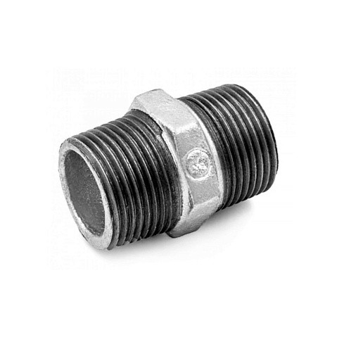 Ниппель чугунный DN 15-50 PN 16 оцинкованный штуцер-штуцер Fittex Plus купить в Ярославле | "Проконсим"