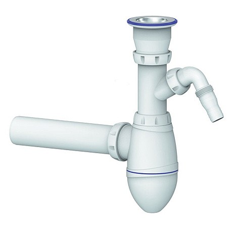 Сифон для умывальника Unicorn А310V, 40х40 прямой отвод, 1 1/2'' х40 чаша из нержавеющей стали с отводом для стиральной машины купить в Ярославле | "Проконсим"