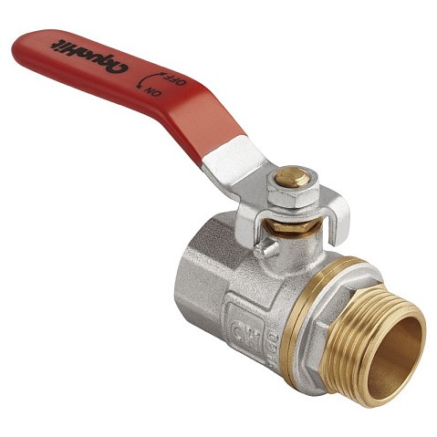 Кран латунный шаровой MVI AquaHit BV.312.04 DN 20 PN 25 рычаг муфта-штуцер полнопроходной никелированный купить в Ярославле | "Проконсим"