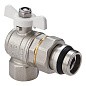 Кран латунный шаровой MVI BV.523 DN 20 PN 40 угловой с уплотнением никелированный полнопроходной американка купить в Ярославле | "Проконсим"