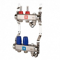 Коллекторные группы из нержавеющей стали DN 25 PN 10 с расходомерами, с дренажным краном и воздухоотводчиком MVI купить в Ярославле | "Проконсим"