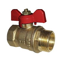Краны латунные шаровые 11Б27п1 DN 15-32 PN 16 однотипные бабочка муфта-штуцер купить в Ярославле | "Проконсим"