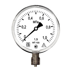  Манометр технический показывающий МТ-100 до 1,0 МПа М20х1,5, эконом (182102322) со склада Проконсим в Ярославле