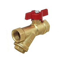 Краны латунные шаровые DN 15-20 PN 25 с фильтром бабочка муфта-муфта БАЗ КФ.А30.1 купить в Ярославле | "Проконсим"
