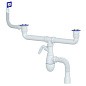 сифон для двойной мойки Unicorn В747V, 40х50 гибкий отвод, 1 1/2'' х40 с отводом для стиральной машины, прямоугольный перелив купить в Ярославле | "Проконсим"