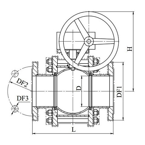 Кран стальной шаровой разборный BREEZE 11с341п, DN 200 PN 16, 460мм, полнопроходной, фланцевый с редуктором купить в Ярославле | "Проконсим"
