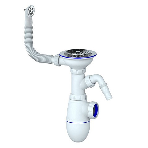 Сифон для мойки Unicorn В431V, без отвода, 3 1/2'' х40 с отводом для стиральной машины, круглый перелив купить в Ярославле | "Проконсим"