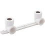 Угольник установочный двойной ПП 20-1/2'' PN 25 с наружной резьбой белый РТП 10703