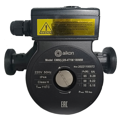 Насос циркуляционный PN 10,L 180 65Вт 1х220В с мокрым ротором AIKON CMS(L)25-4T1M 3х-скоростной резьбовой 110гр. купить в Ярославле | "Проконсим"