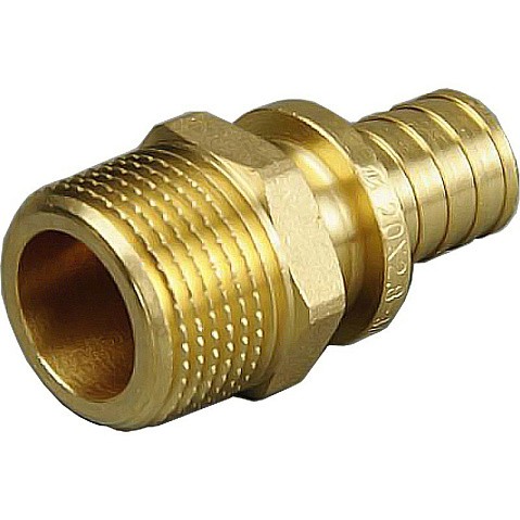 Муфта латунная для PEX труб 16-1/2'' PN 10 под надвижную гильзу с наружной резьбой ONE PLUS купить в Ярославле | "Проконсим"