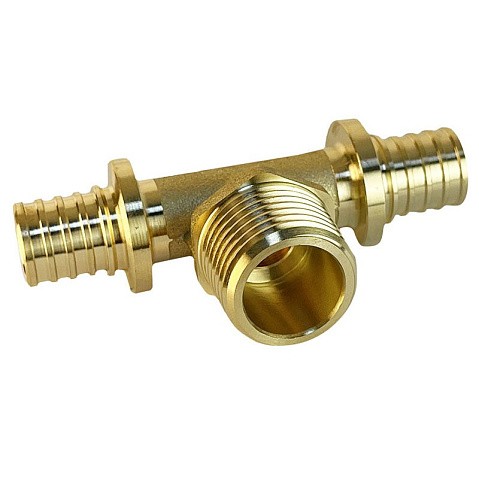 Тройник латунный для PEX труб 16-1/2''-16 PN 16 S-2,2мм под надвижную гильзу Valfex VF.433.AF купить в Ярославле | "Проконсим"