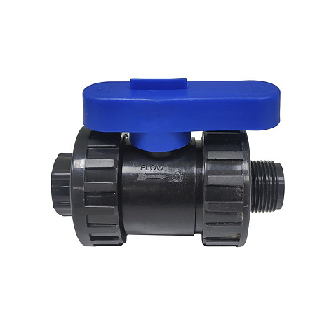 Кран шаровой компрессионный ПНД DN 25 PN 16 наружная резьба -1/2'' внутренняя резьба -3/4'' обжимной для ПЭ труб Кудиновский трубный завод купить в Ярославле | "Проконсим"
