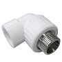 Угольник комбинированный ПП 20-1/2'' PN 25 с наружной резьбой белый VALFEX  купить в Ярославле | "Проконсим"