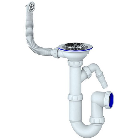 Сифон для мойки Unicorn Y431V, 3 1/2'' х40 без отвода, чаша из нержавеющей стали с отводом для стиральной машины, круглый перелив купить в Ярославле | "Проконсим"