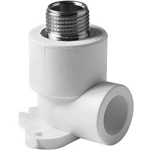 Угольник установочный ПП 20-1/2'' PN 25 с наружной резьбой белый Pro Aqua PA28108P купить в Ярославле | "Проконсим"
