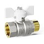 Краны латунные шаровые DN 15-32 PN 25-40 никелированные бабочка белая муфта-штуцер LD Pride 47.302 купить в Ярославле | "Проконсим"