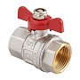 Кран латунный шаровой MVI BV.513 DN 15 PN 40 никелированный полнопроходной муфта-муфта бабочка купить в Ярославле | "Проконсим"