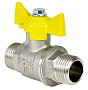 Краны латунные шаровые газовые 11Б27фт1М DN 15-20 PN 40 никелированные бабочка шт-шт Valfex.279 Standart ГОСТ Р 59553 купить в Ярославле | "Проконсим"
