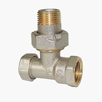 Клапан запорно-регулирующий Raditec DN 15 PN 16 угловой G1/2'' Kvs = 1,46 м3/ч для радиатора, 120гр. купить в Ярославле | "Проконсим"