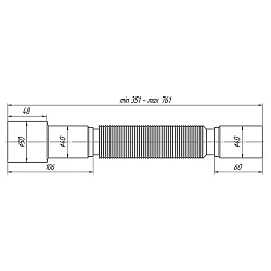 Акция! Гибкая труба АНИ K406 40-40/50, длина 351-761 мм (428100257) со склада Проконсим в Ярославле