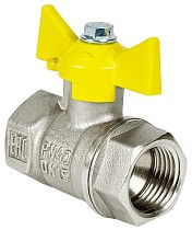 Краны латунные шаровые газовые 11Б27фт1М DN 15-50 PN 25-40 никелированные бабочка муфта-муфта Valfex.277 Standart ГОСТ Р 59553 купить в Ярославле | "Проконсим"