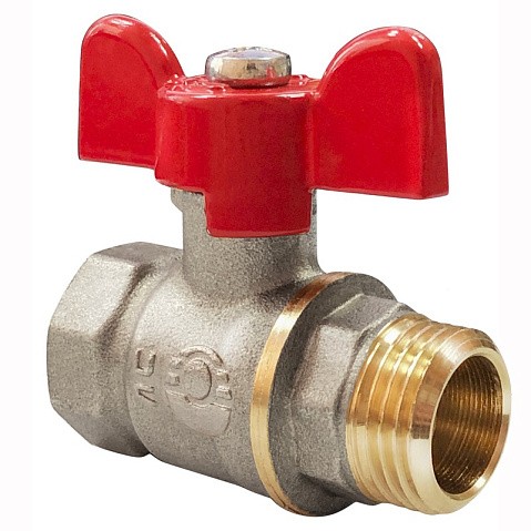 Кран латунный шаровой Valfex Optima.218.NLB1 11Б27фт1М DN 20 PN 25 никелированный муфта-штуцер бабочка купить в Ярославле | "Проконсим"