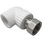 Угольник комбинированный ПП 20-1/2'' PN 25 с накидной гайкой белый VALFEX  купить в Ярославле | "Проконсим"